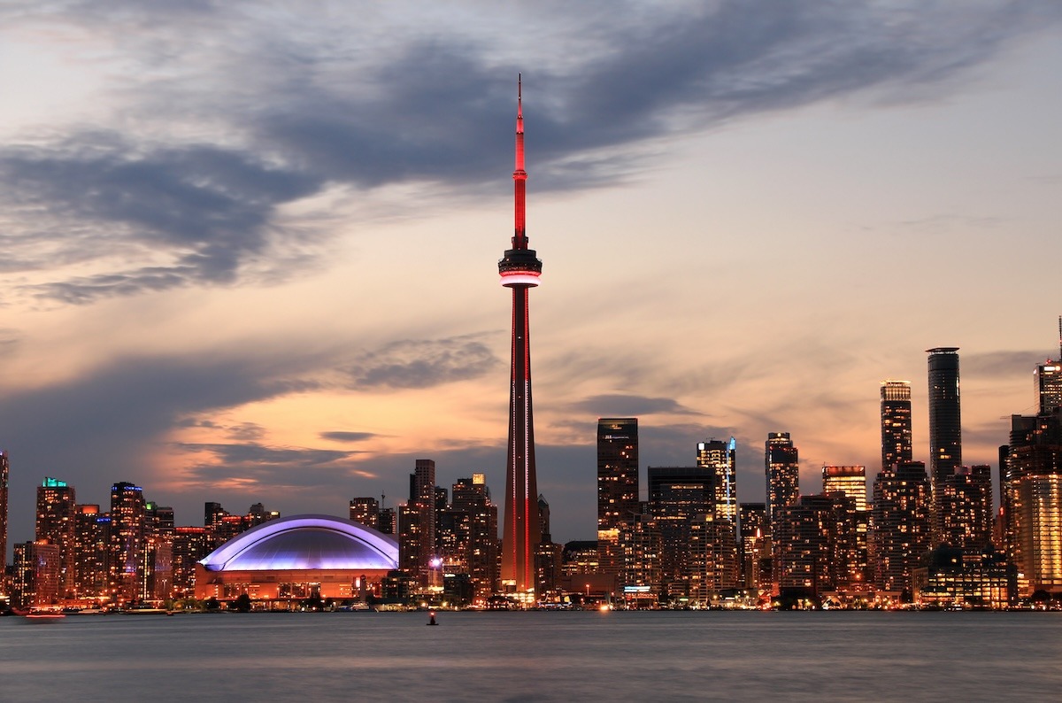 Toronto Skyline at sunset, Ontario, Canada